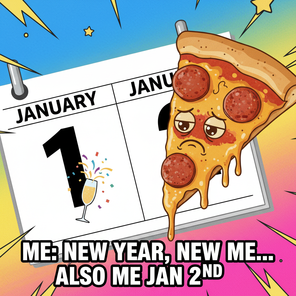 My New Year's resolution to 'eat healthier' lasted until January 2nd's pizza.