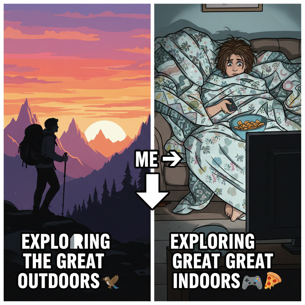 My Friday night plans: epic adventure. My Friday night reality: blanket burrito & Netflix.