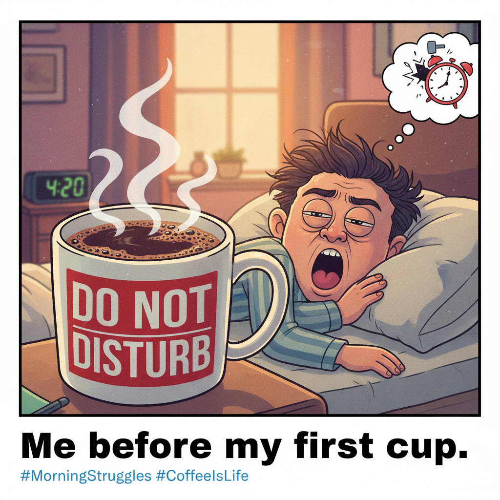 My blood type is coffee. My personality type is 'don't talk to me before my second cup.'