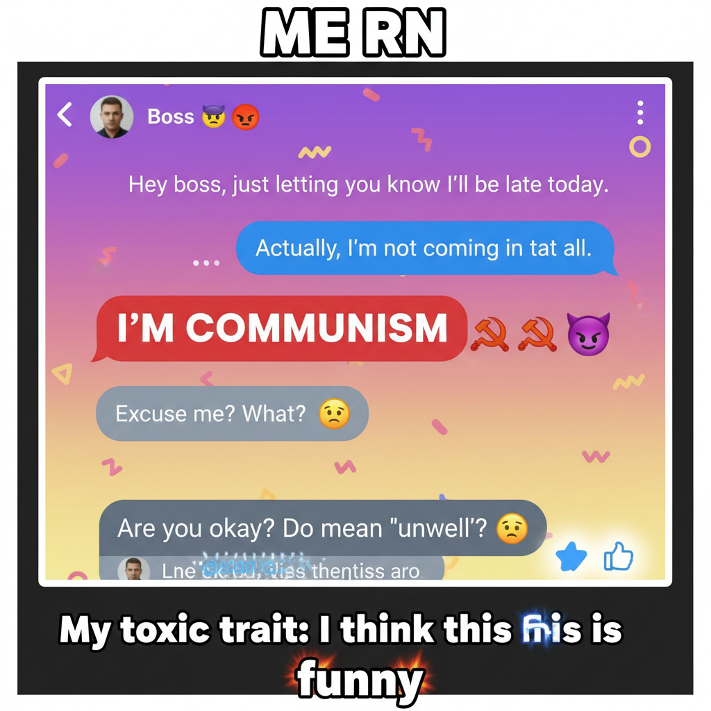 Autocorrect changed 'I'm coming' to 'I'm communism'. My boss is now very confused.
