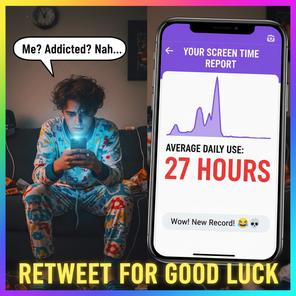 My screen time report just called me out. I'm not addicted, I'm just... dedicated.