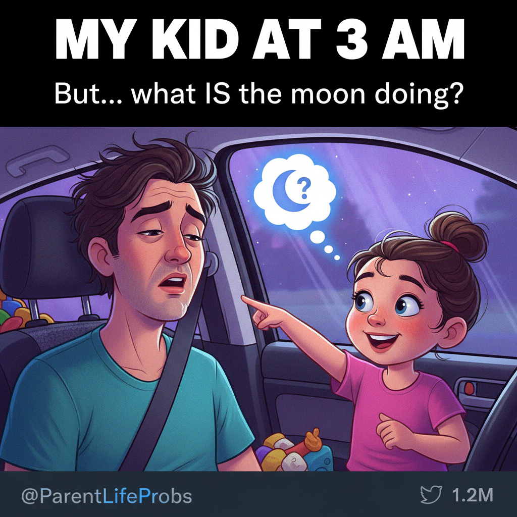 My kid just asked why the moon follows us. I said 'magic.' My brain is too tired for science.