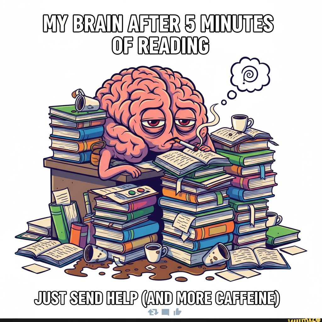 My brain during exam season: 'Emergency, emergency! We are out of brain cells!'