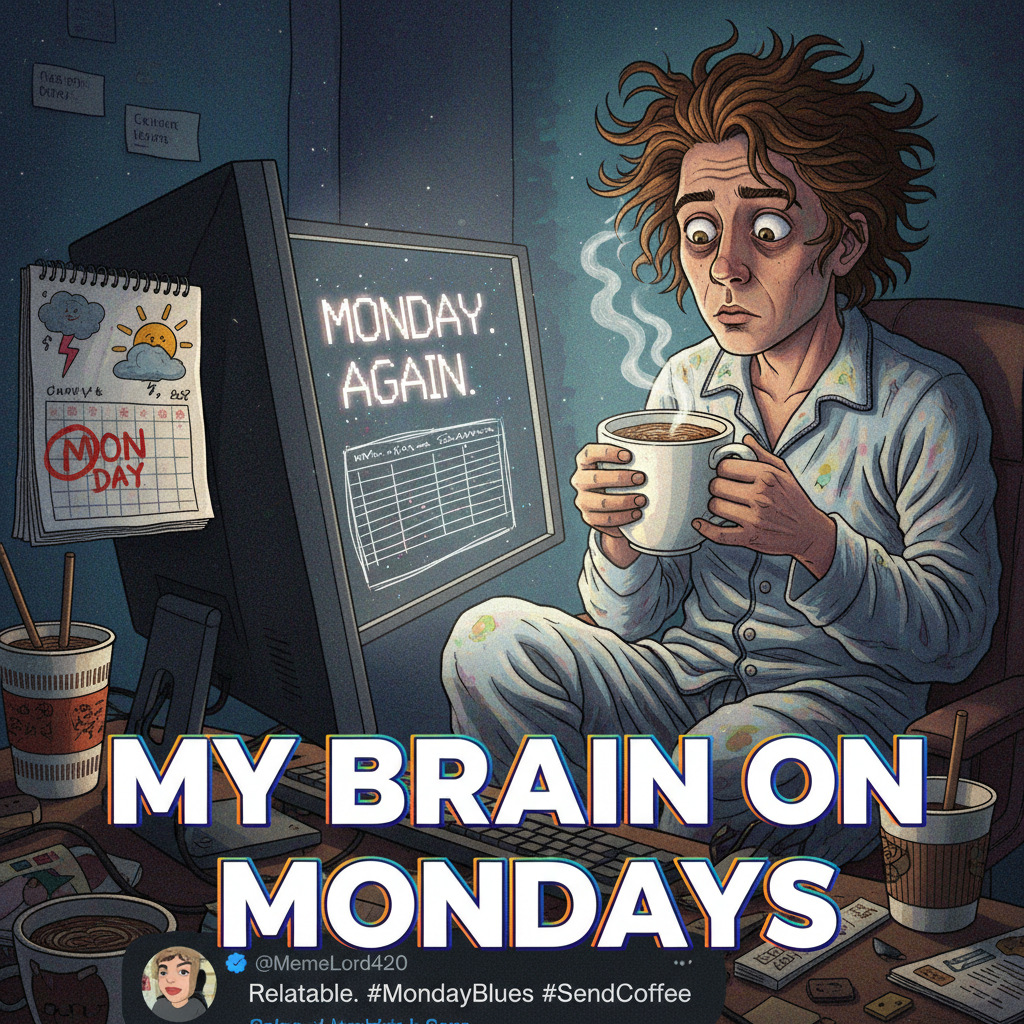 My Monday morning mood is sponsored by 3 cups of coffee and 0 motivation.