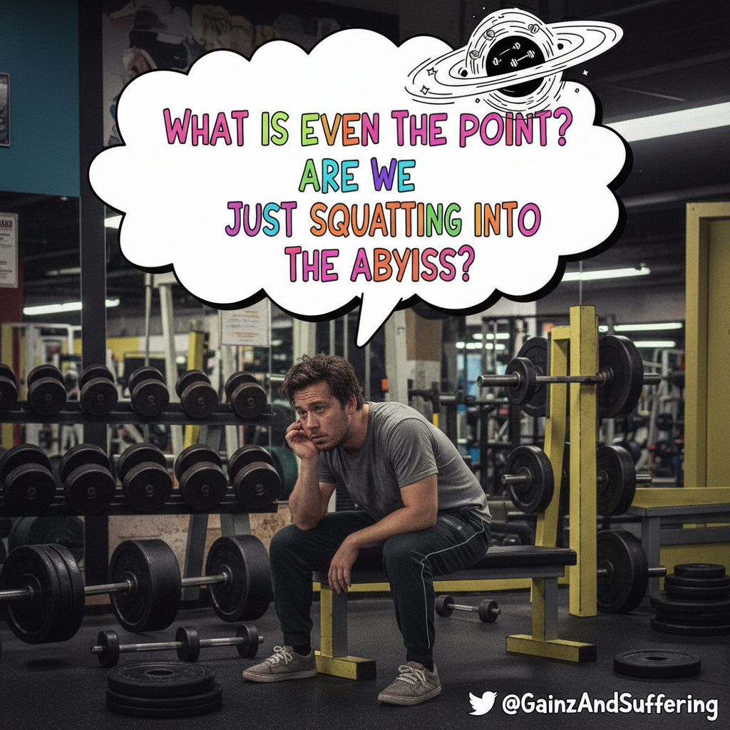 My gym routine: 10 mins working out, 50 mins questioning all my life choices.