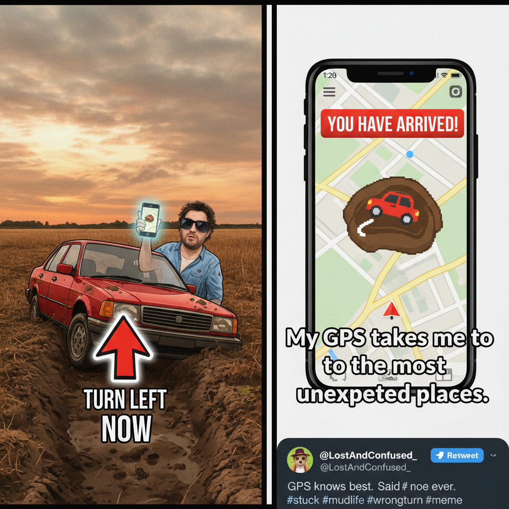 Road trip rule #1: If the GPS says 'turn left', but your gut says 'straight', you're getting lost.