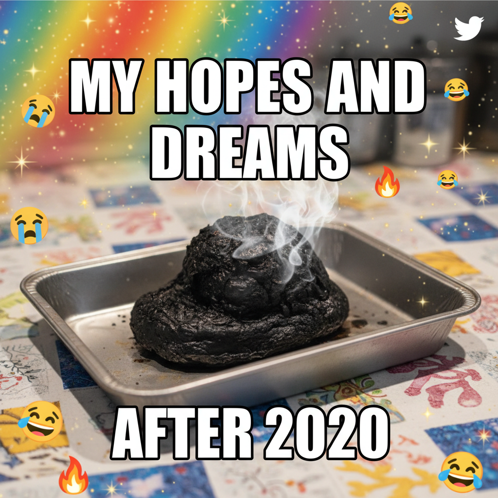 Tried to bake a cake, ended up with a charcoal briquette. Send help & fire extinguisher.