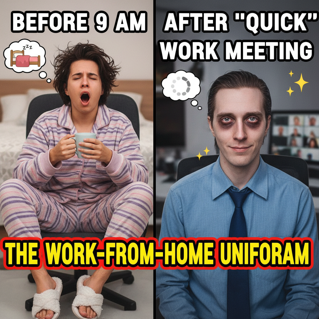 My WFH uniform is 50% pajamas, 50% existential dread.