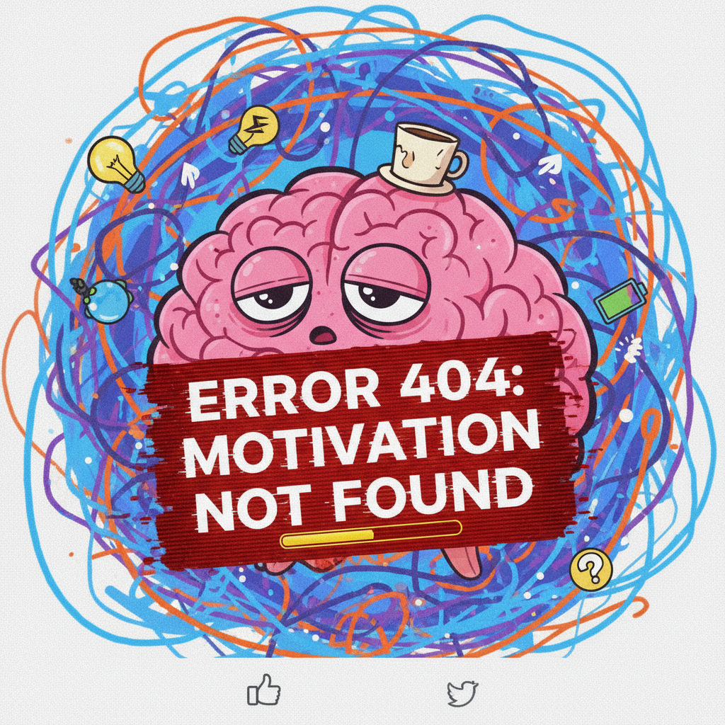 My brain on Monday morning: 'Error 404: Motivation not found.'