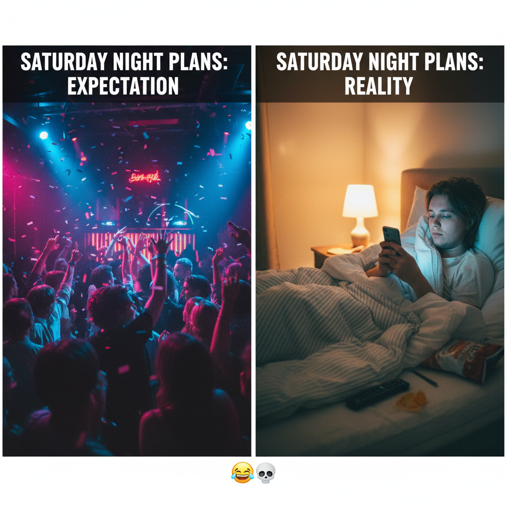 Friday night plans: Clubbing till dawn. Friday night reality: Debating if 8 PM is too early for bed.
