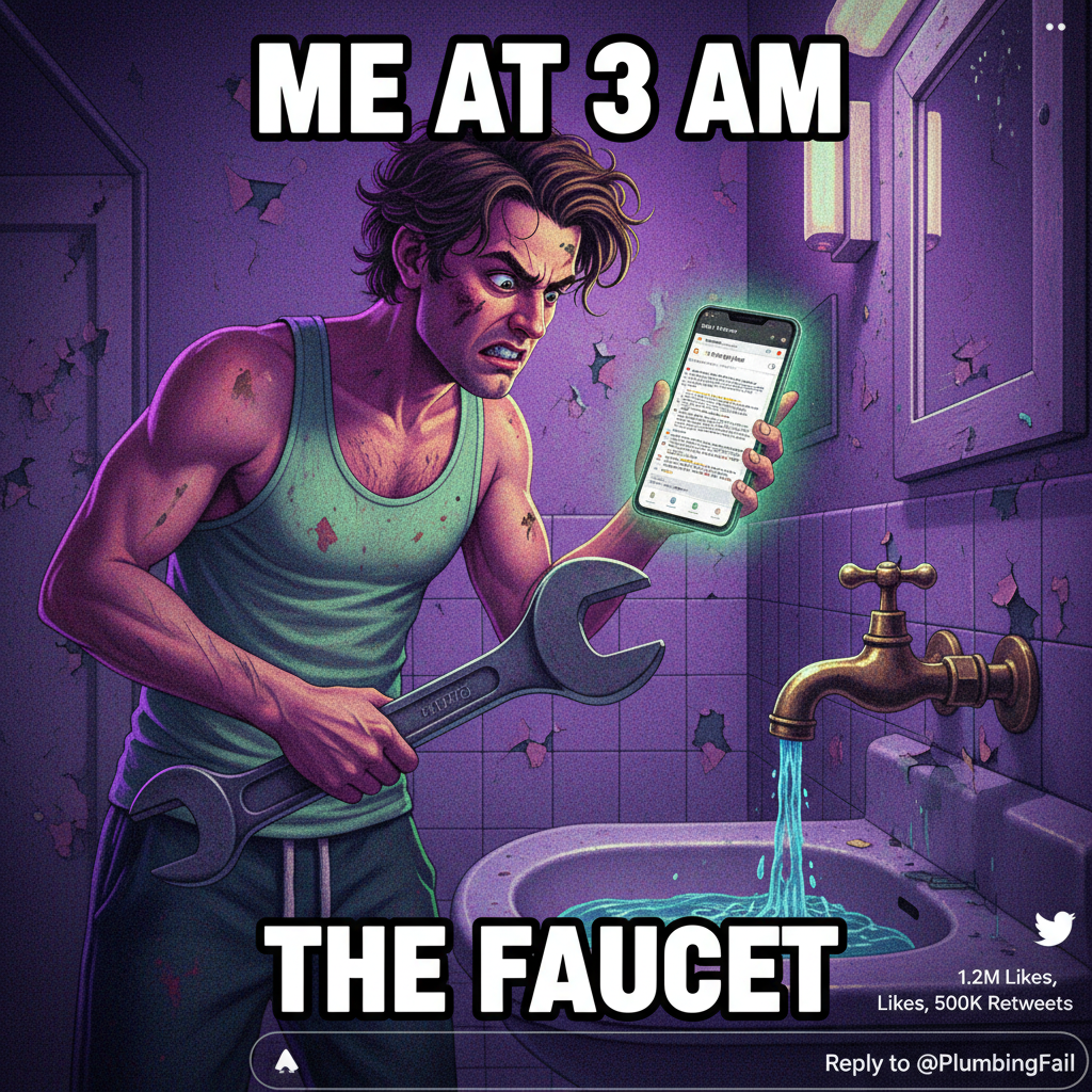 Adulting is just Googling 'how to fix a leaky faucet' at 3 AM and accepting your fate.