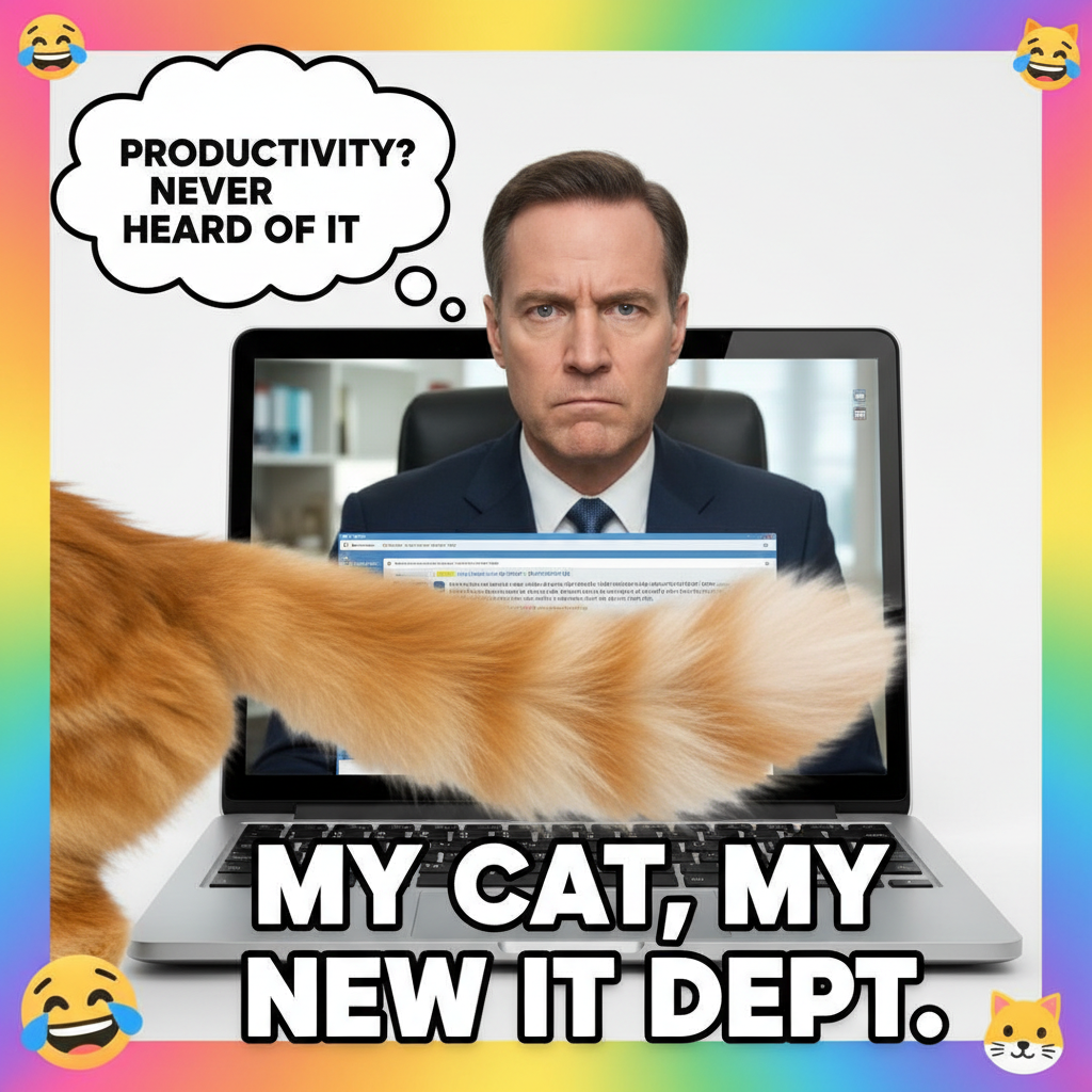 My cat just walked across my keyboard mid-meeting and sent 'MEOW' to the CEO. I'm fired.