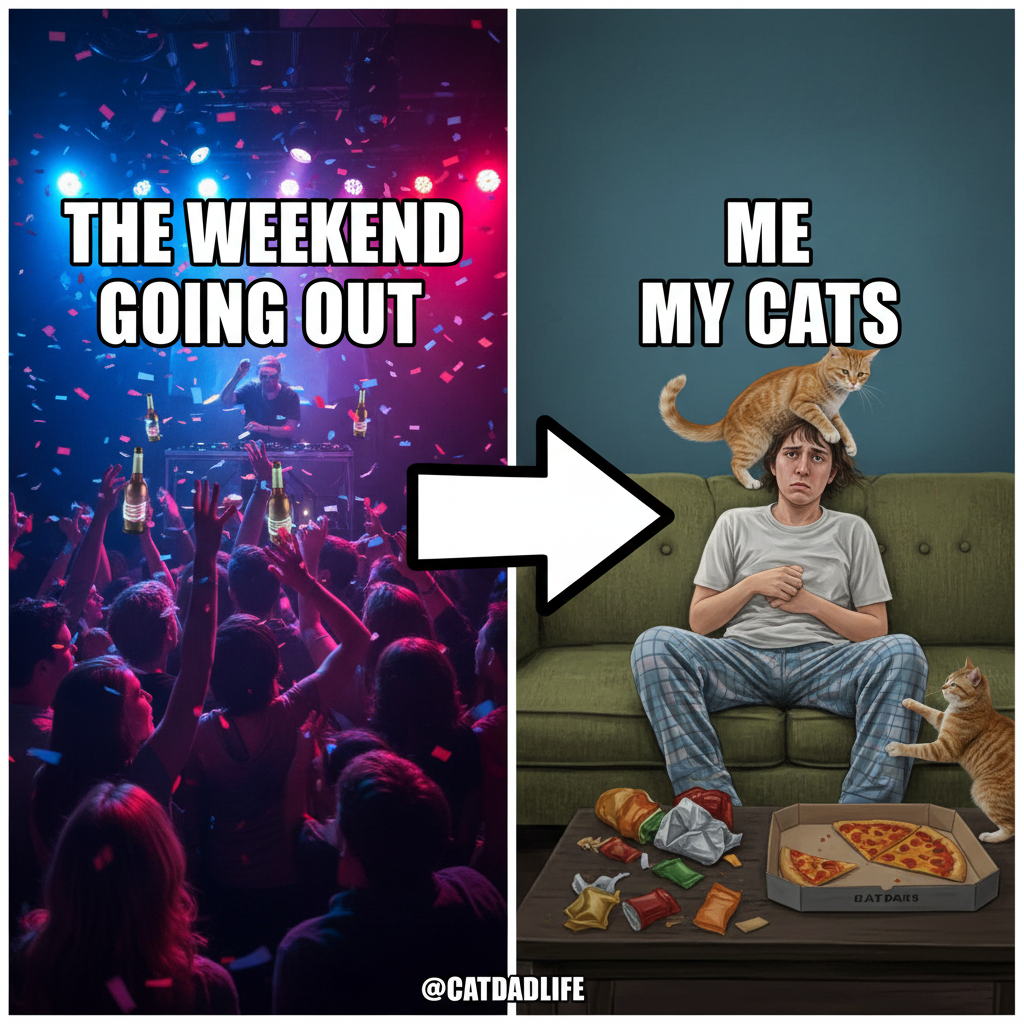 Friday night plans: clubbing. Friday night reality: arguing with my cat about bedtime.