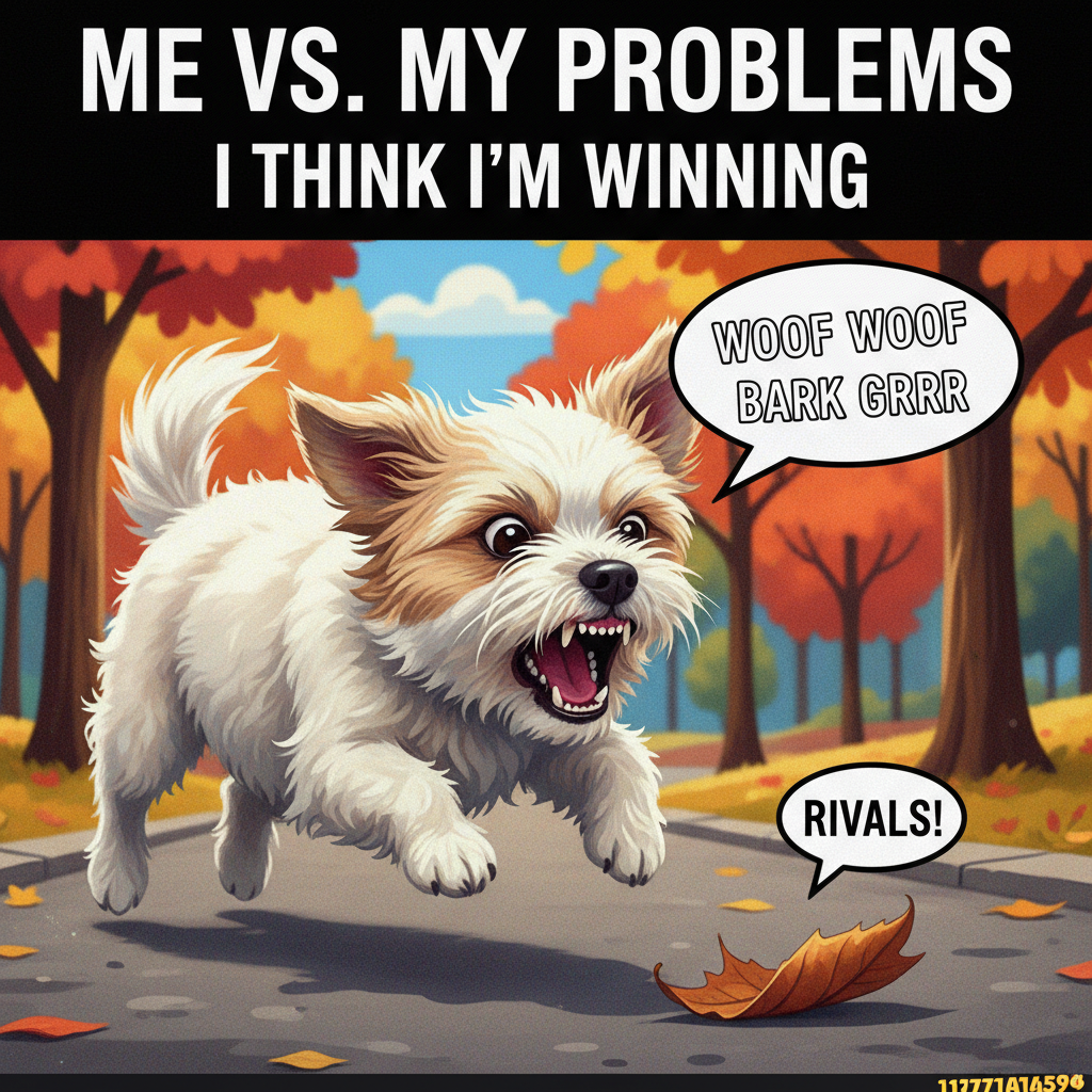 My dog thinks every single leaf is a personal enemy. The drama is exhausting.