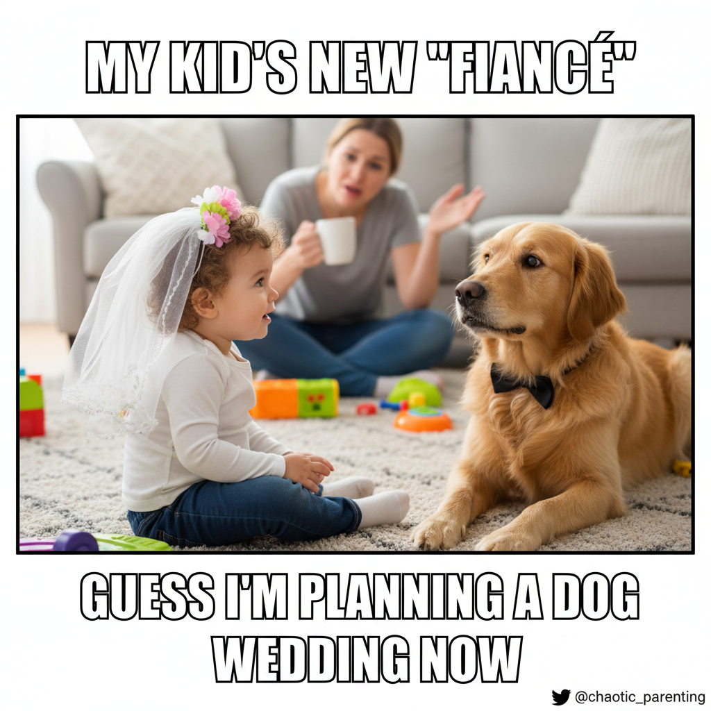 My toddler just asked if he could 'marry the dog.' Send wine. And maybe a lawyer.