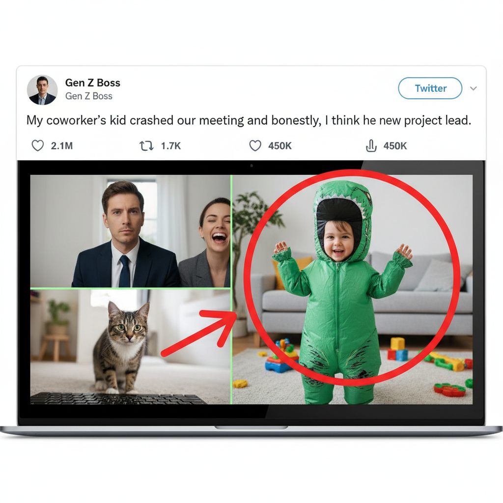 Someone's kid just joined the Zoom meeting wearing a dinosaur costume. Best. Meeting. Ever.