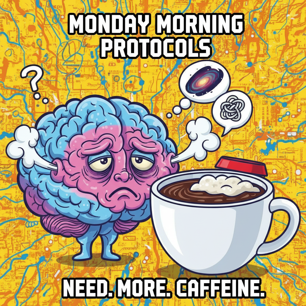 My brain on Monday morning trying to remember literally anything. Send coffee & existential dread.