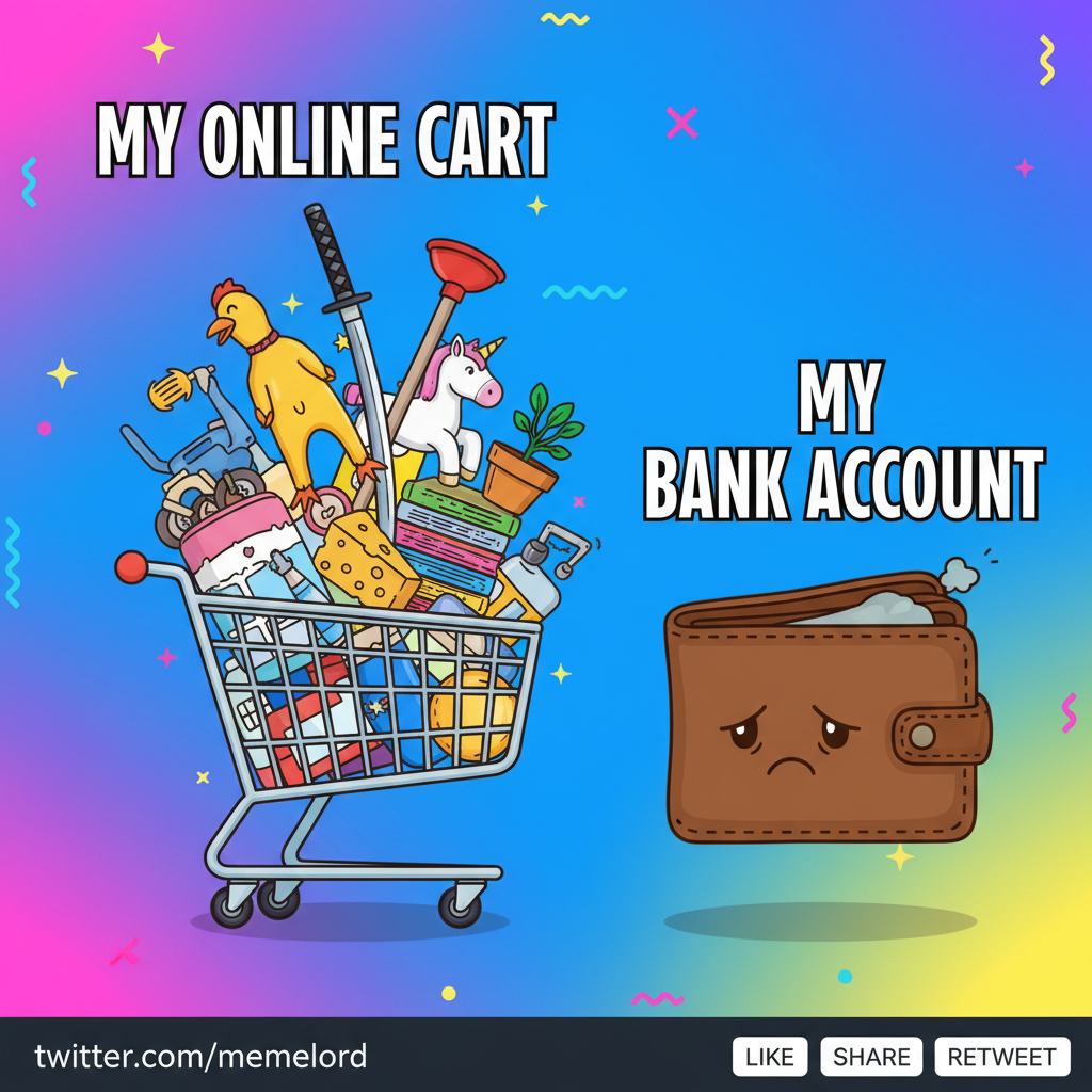 My online shopping cart: 'Needs.' My bank account: 'Are you SURE about that?' #Regrets