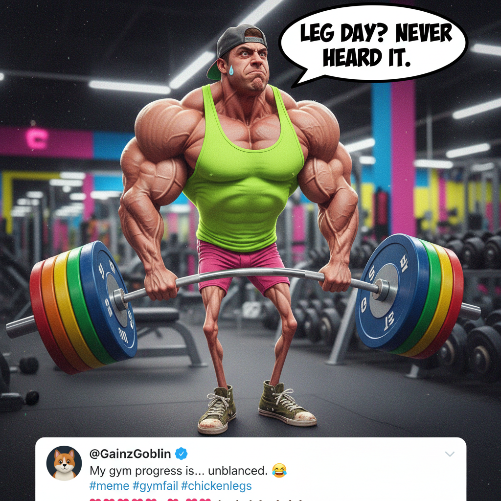 When you skip leg day but still want to impress at the gym.