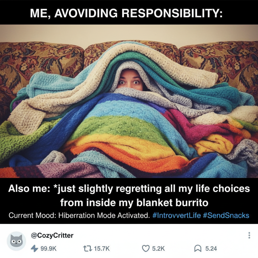My therapist: 'How do you cope with seasonal depression?' Me: *buys more blankets*