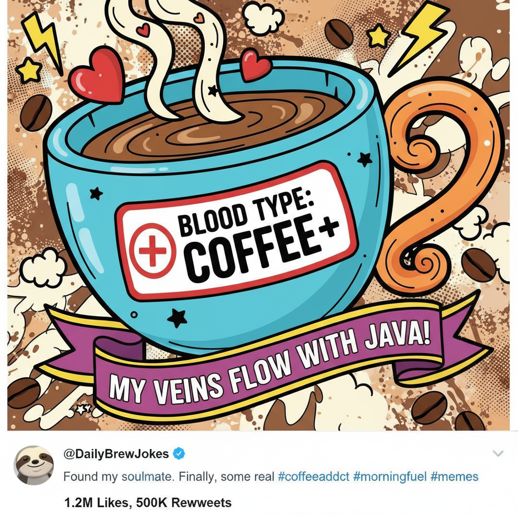 My blood type is coffee. And maybe a little bit of sarcasm.