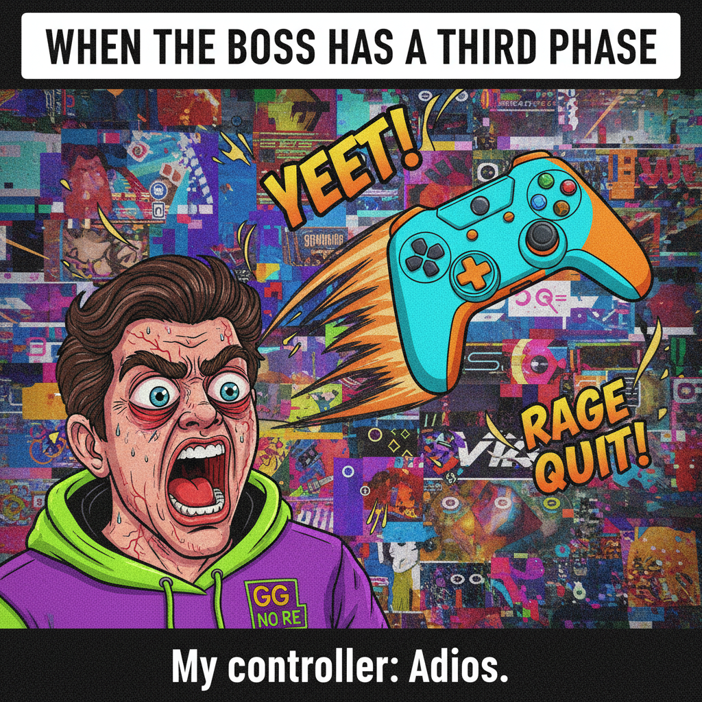 My controller just flew across the room. It's not rage, it's 'passionate gaming'.