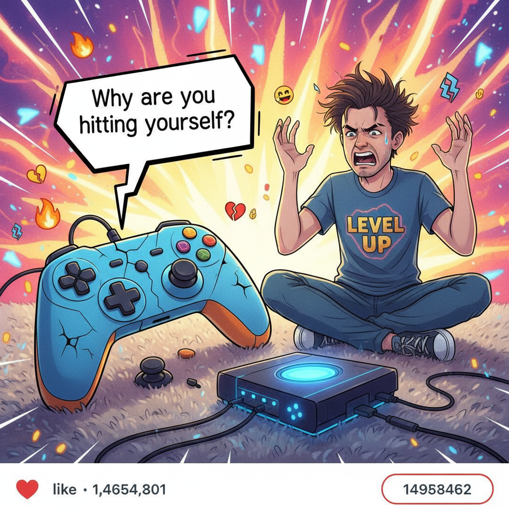 My controller after I lose for the 5th time: 'Why are you hitting yourself?'