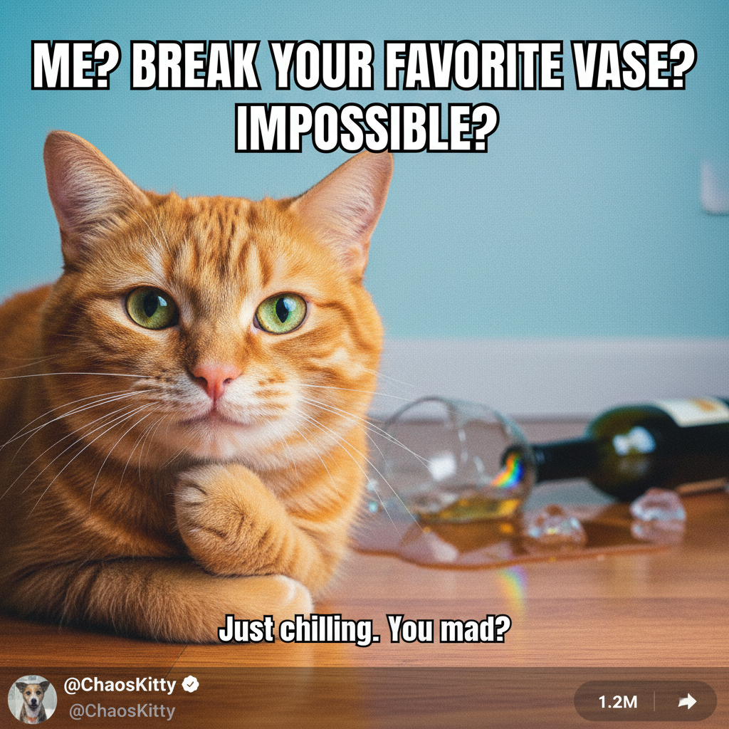 My cat just knocked a glass off the counter, looked me dead in the eye, and walked away. Respect.