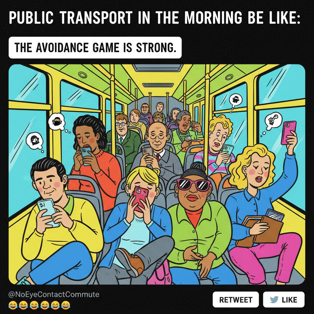 Public transport is just a social experiment to see how long I can avoid eye contact.