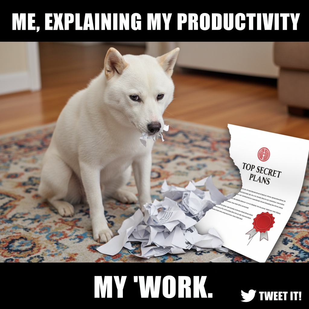 My dog just ate my homework. No, seriously. He ate my WFH expense report.