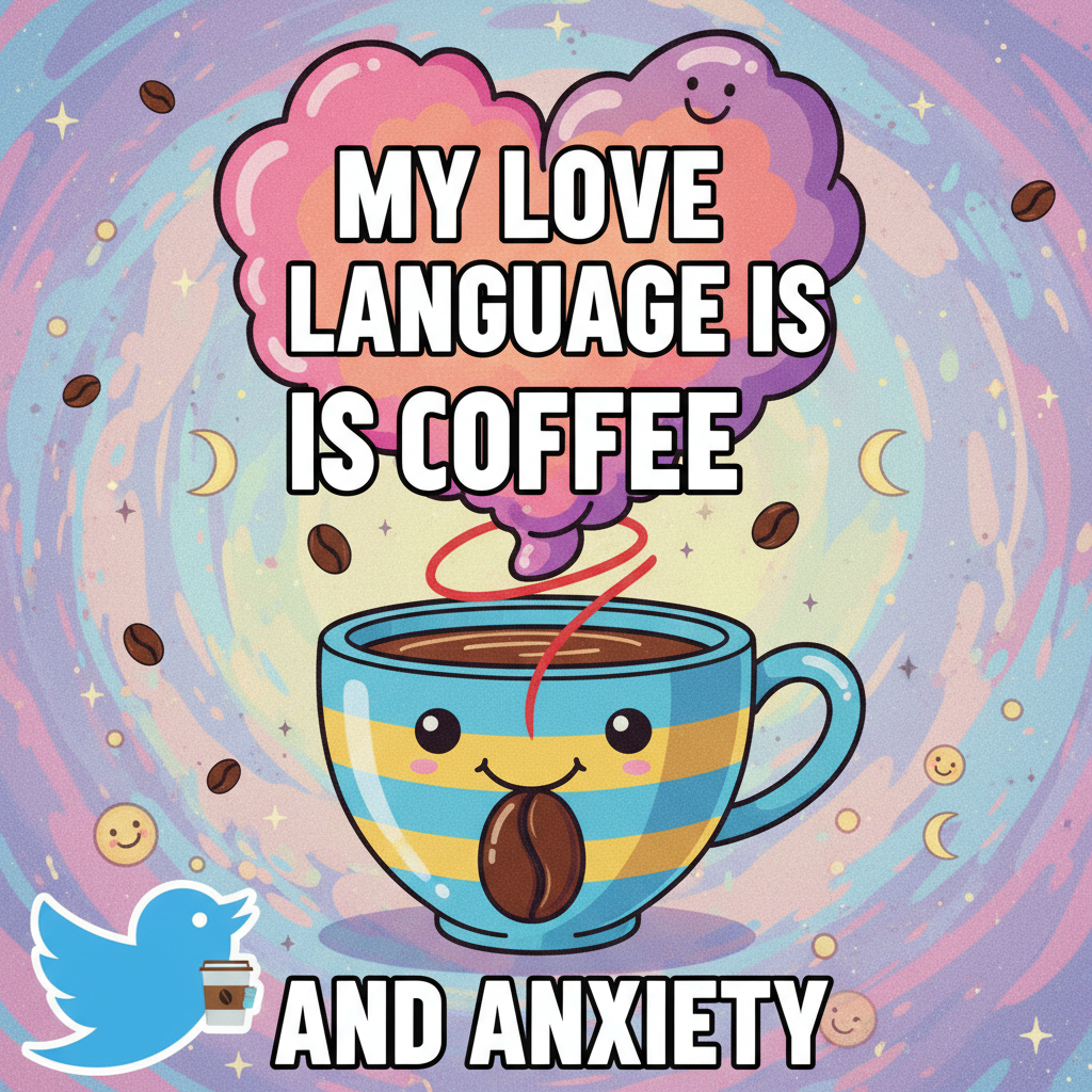 My blood type is coffee. My love language is also coffee. Send help (and more coffee).