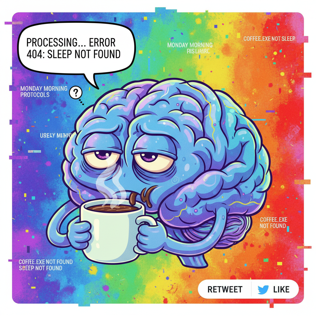 My brain on Monday morning: 'Did I actually sleep, or was that just a long blink?'