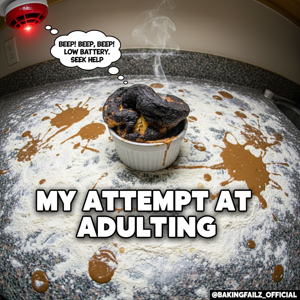 Attempted to make a soufflé. Now my kitchen looks like a crime scene. #CookingFail
