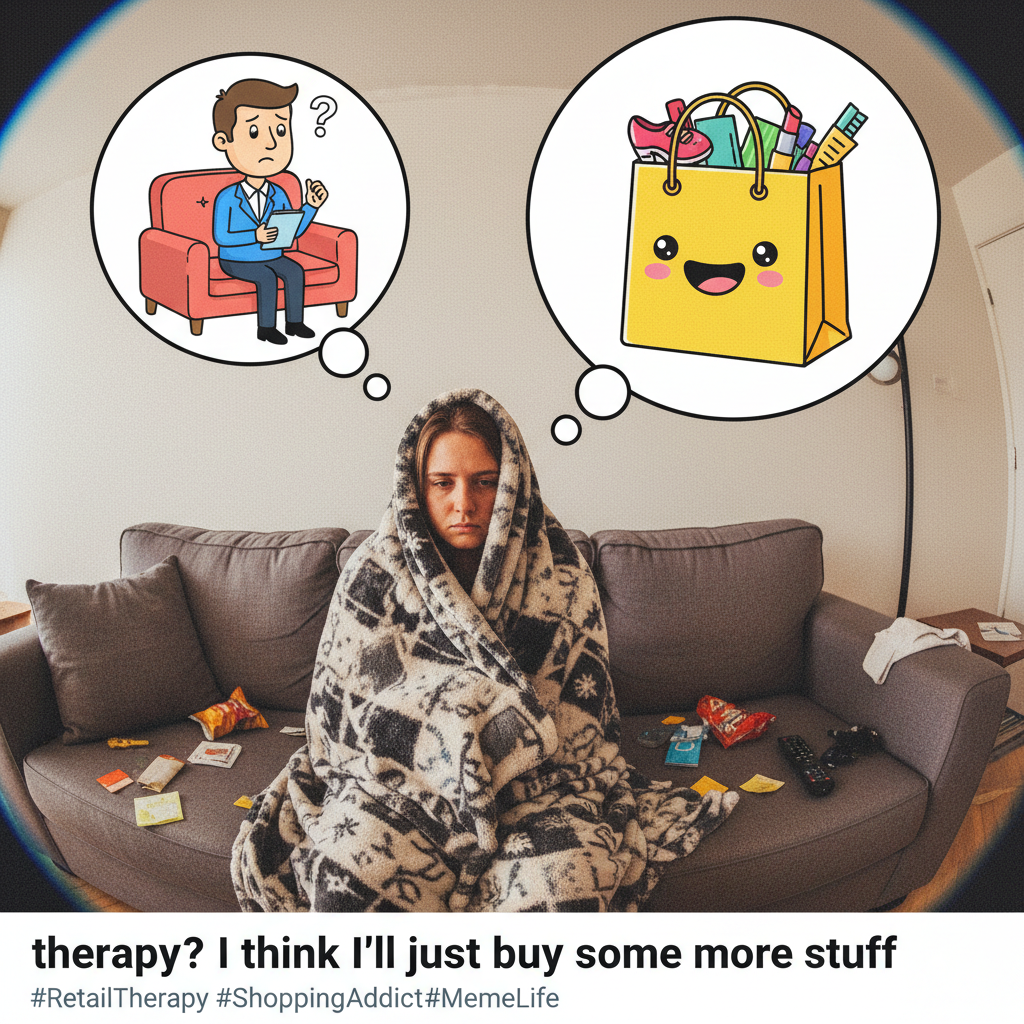 My therapist said 'seasonal depression is real.' My bank account said 'retail therapy is realer.'