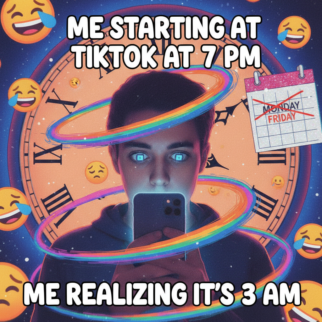 Me: 'Just 5 more minutes on TikTok.' *5 hours later* 'Where did my life go?'