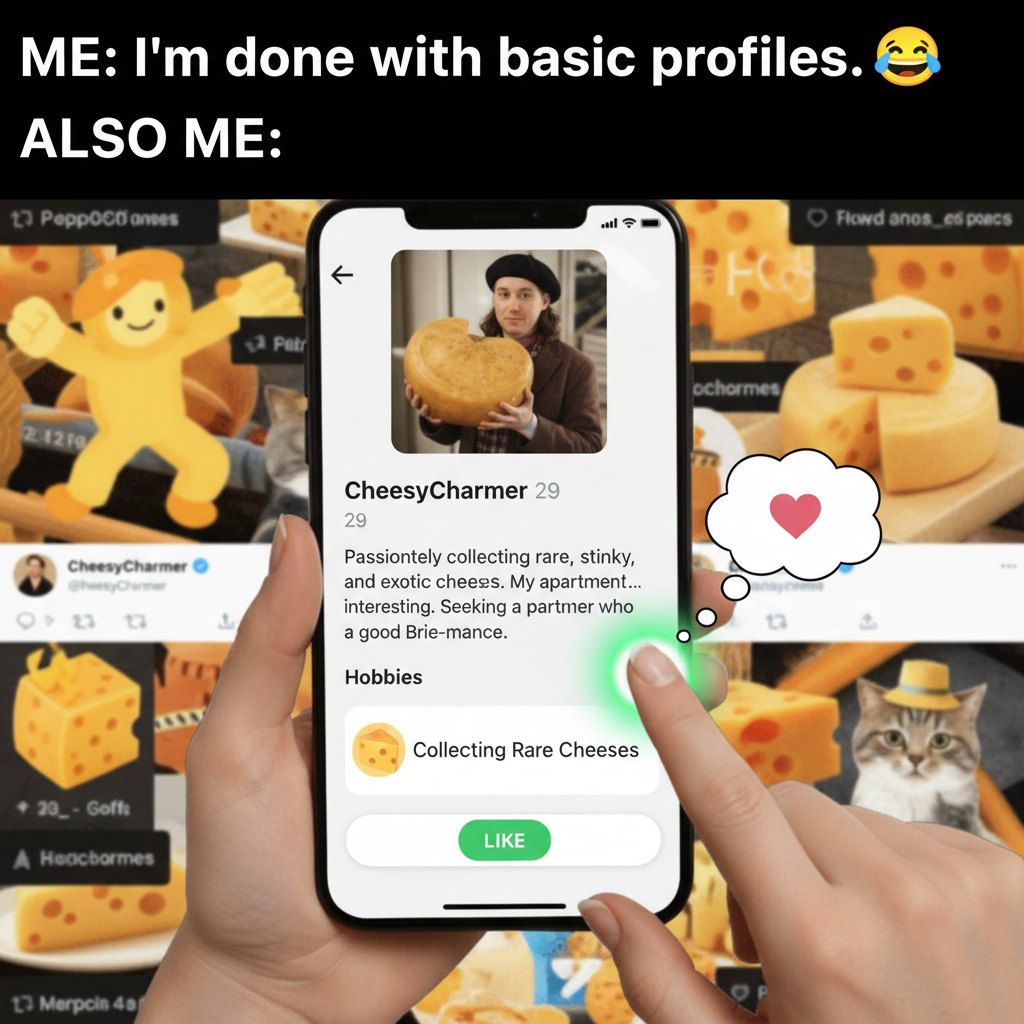 Swiped right on a guy who listed 'collecting rare cheeses' as his hobby. Is this a red flag or a green flag?