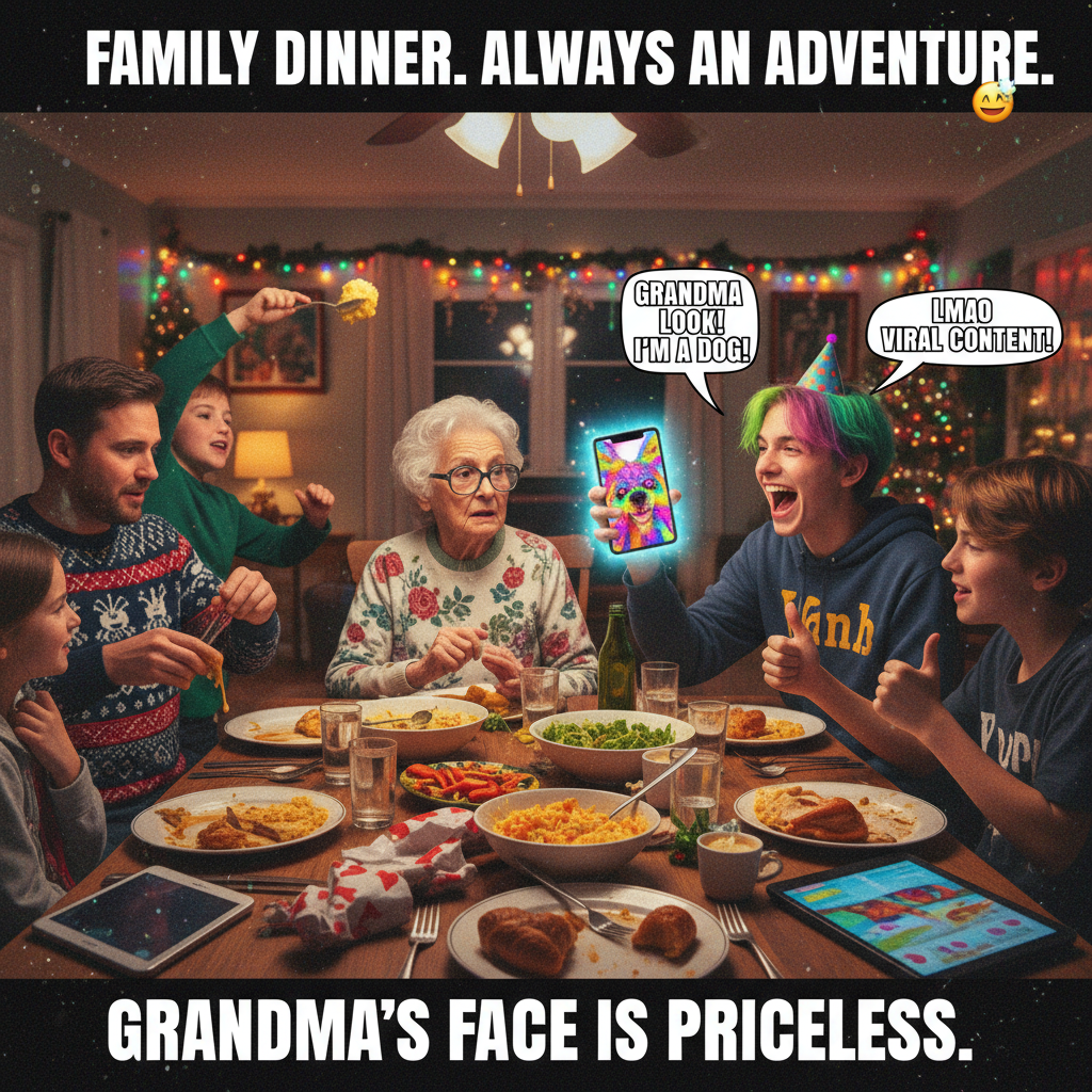 Grandma just asked if my 'internet friends' are real people. Holiday dinner is wild.