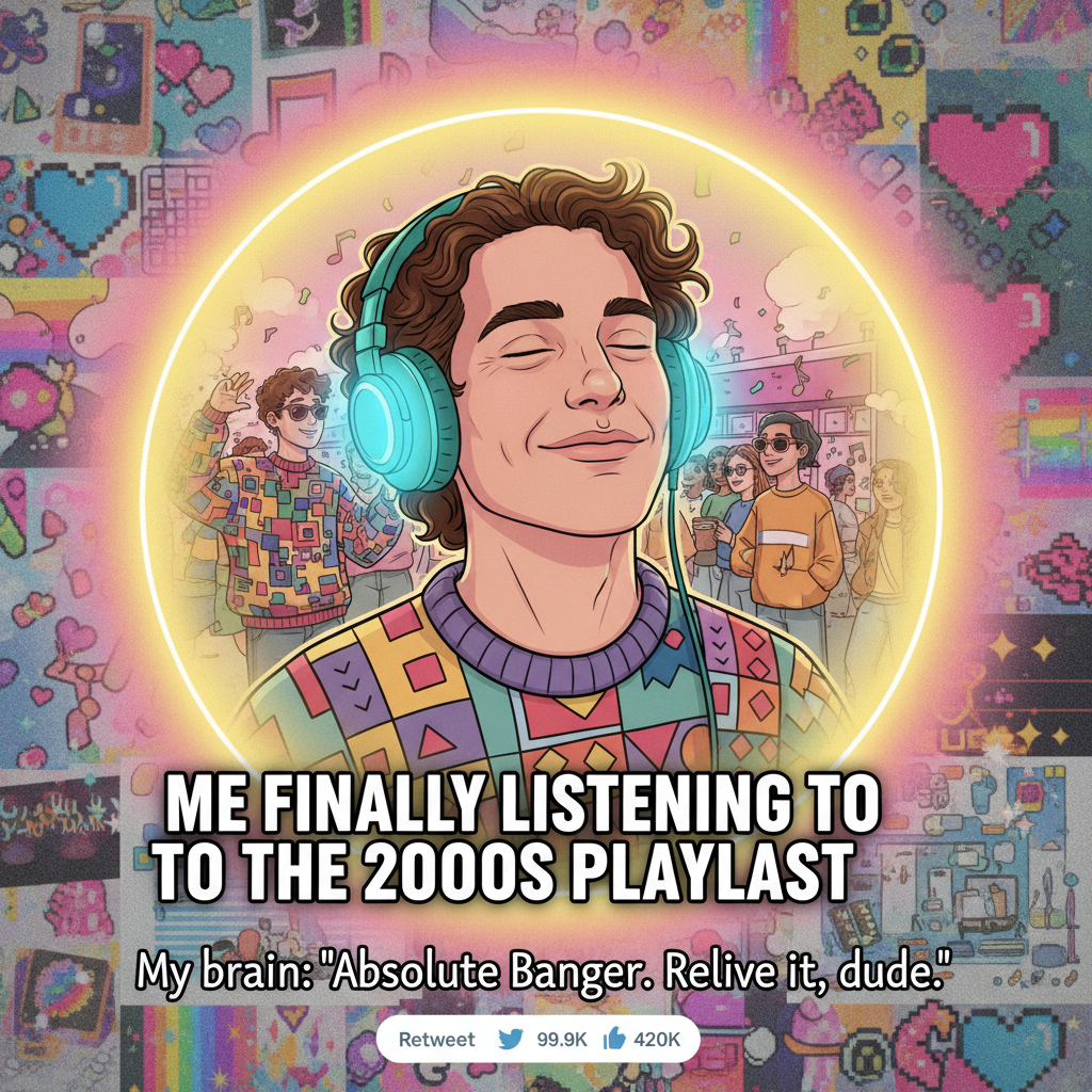 Hearing that one song from your childhood hits different now. Instant time travel.