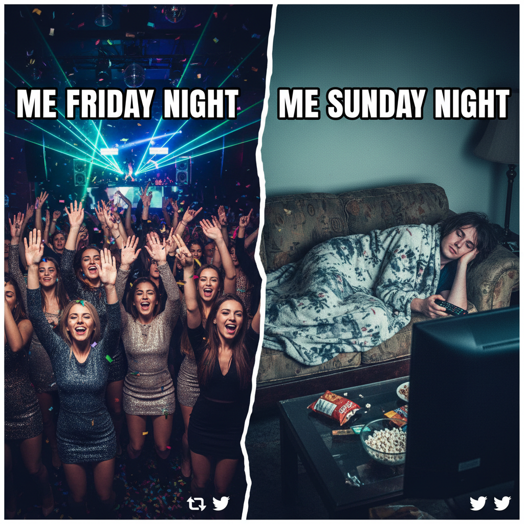 Friday night plans: clubbing. Friday night reality: debating if I should get up for water.