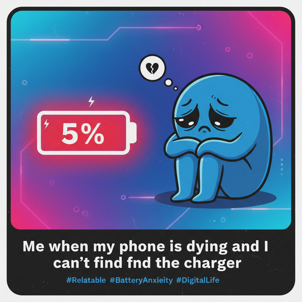 My phone battery percentage is my mental health meter.