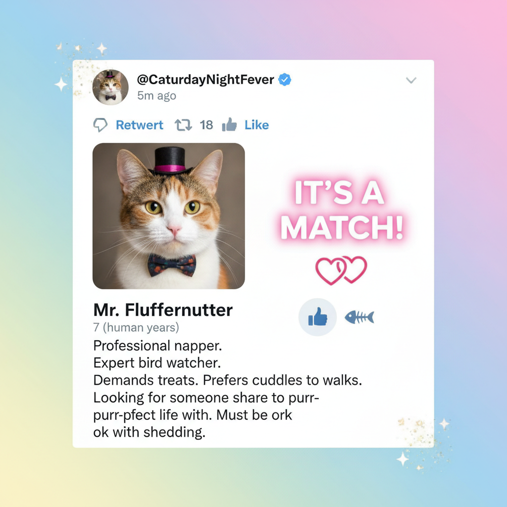 Matched with a literal cat. Not a cat person, but at least it didn't ghost me. #DatingAppWins