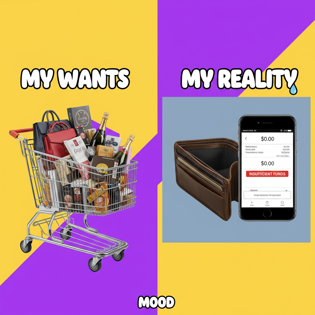 My online shopping cart vs. my bank account. It's a toxic relationship.