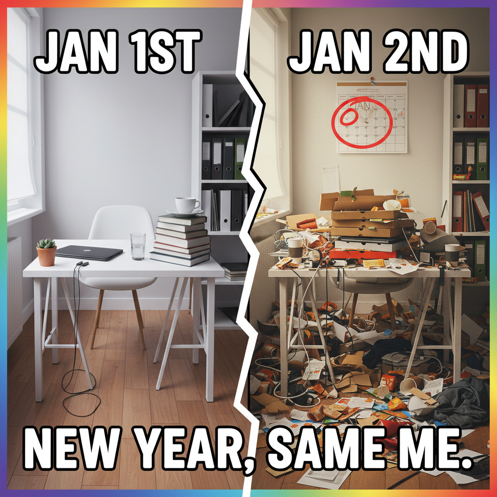 My New Year's resolution to 'be more organized' lasted until January 2nd. Back to chaos!