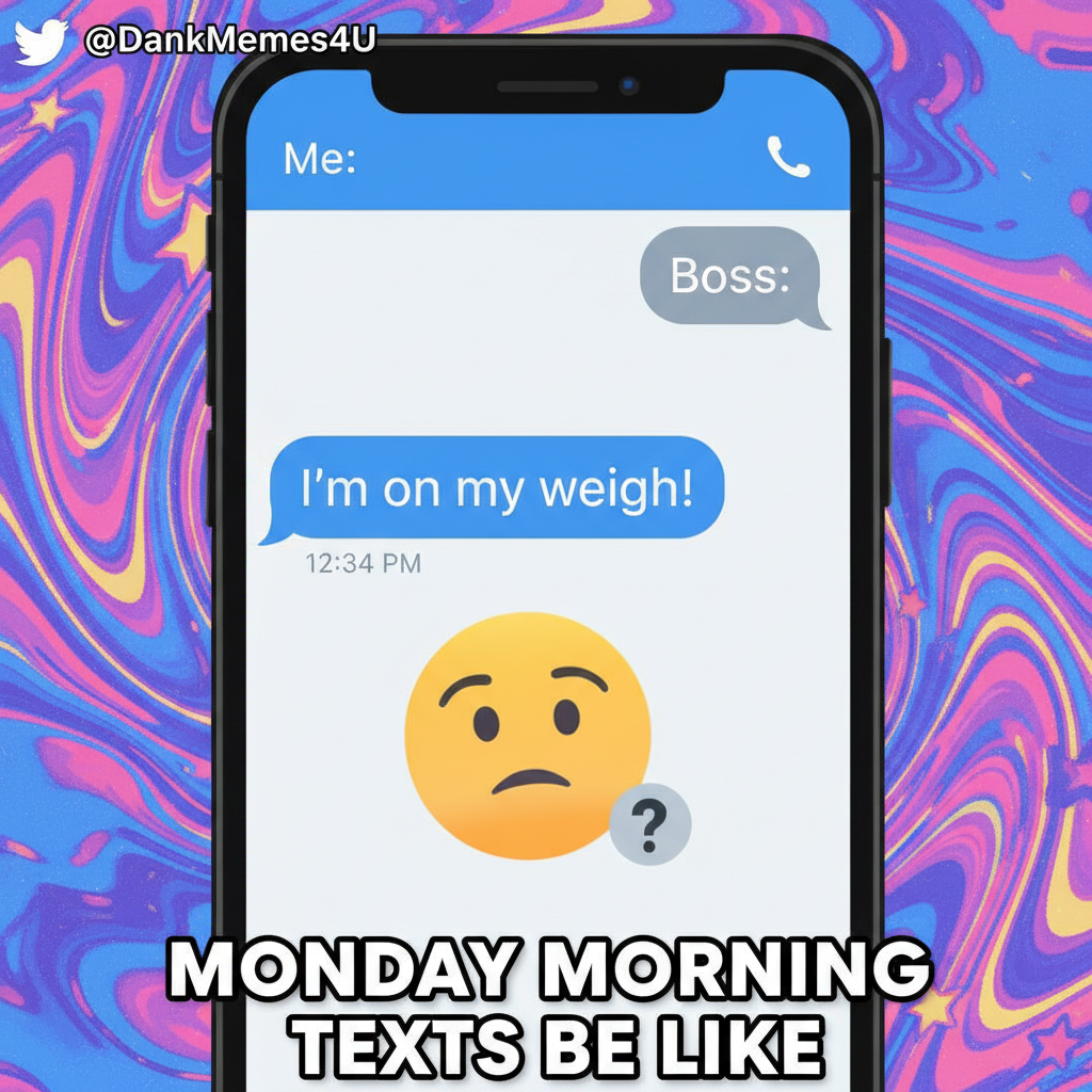 My phone autocorrected 'I'm on my way!' to 'I'm on my weigh!' Now my boss thinks I'm a scale.