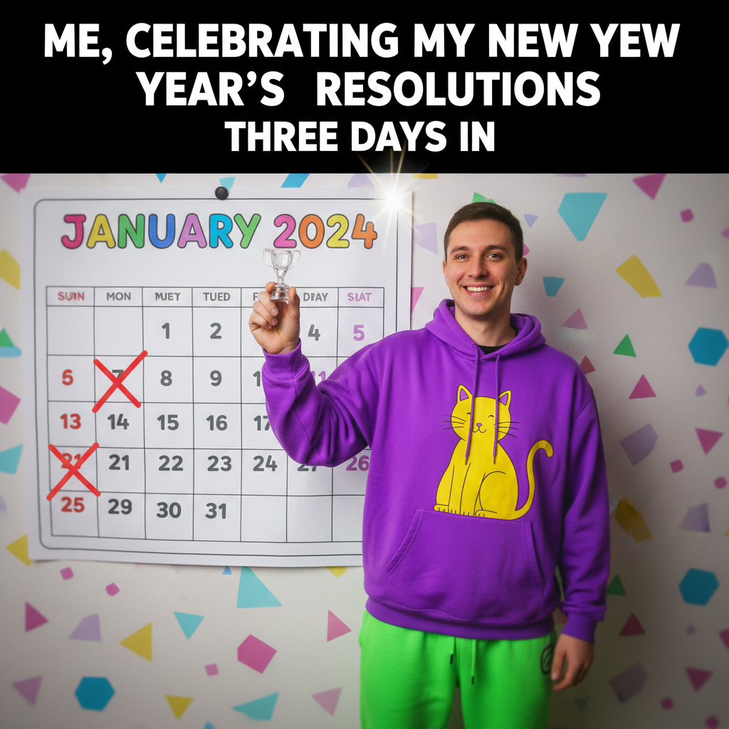 My New Year's Resolution lasted 3 days. Pretty sure that's a new record for me. 🏆
