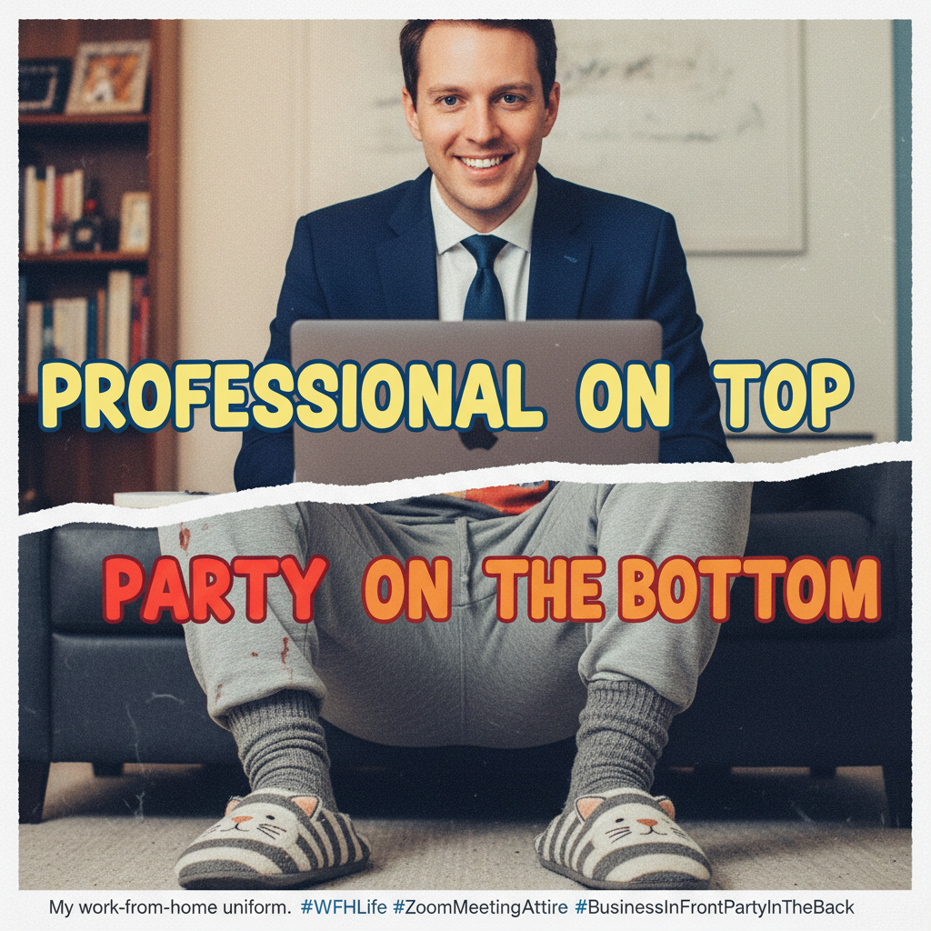 WFH: where my coworkers think I'm professional, but my pants are optional.