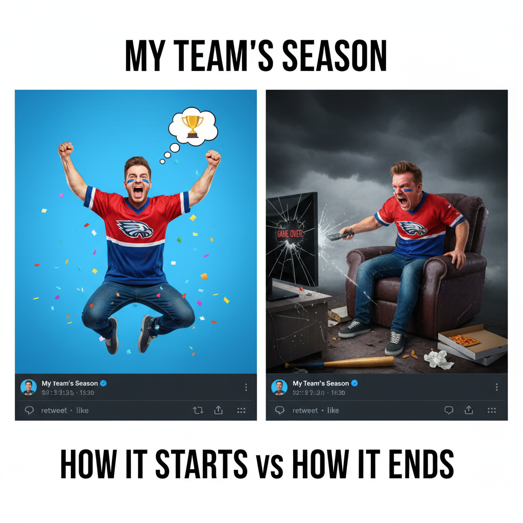 My team won: GREATEST OF ALL TIME. My team lost: FIRE EVERYONE, I HATE THIS SPORT.