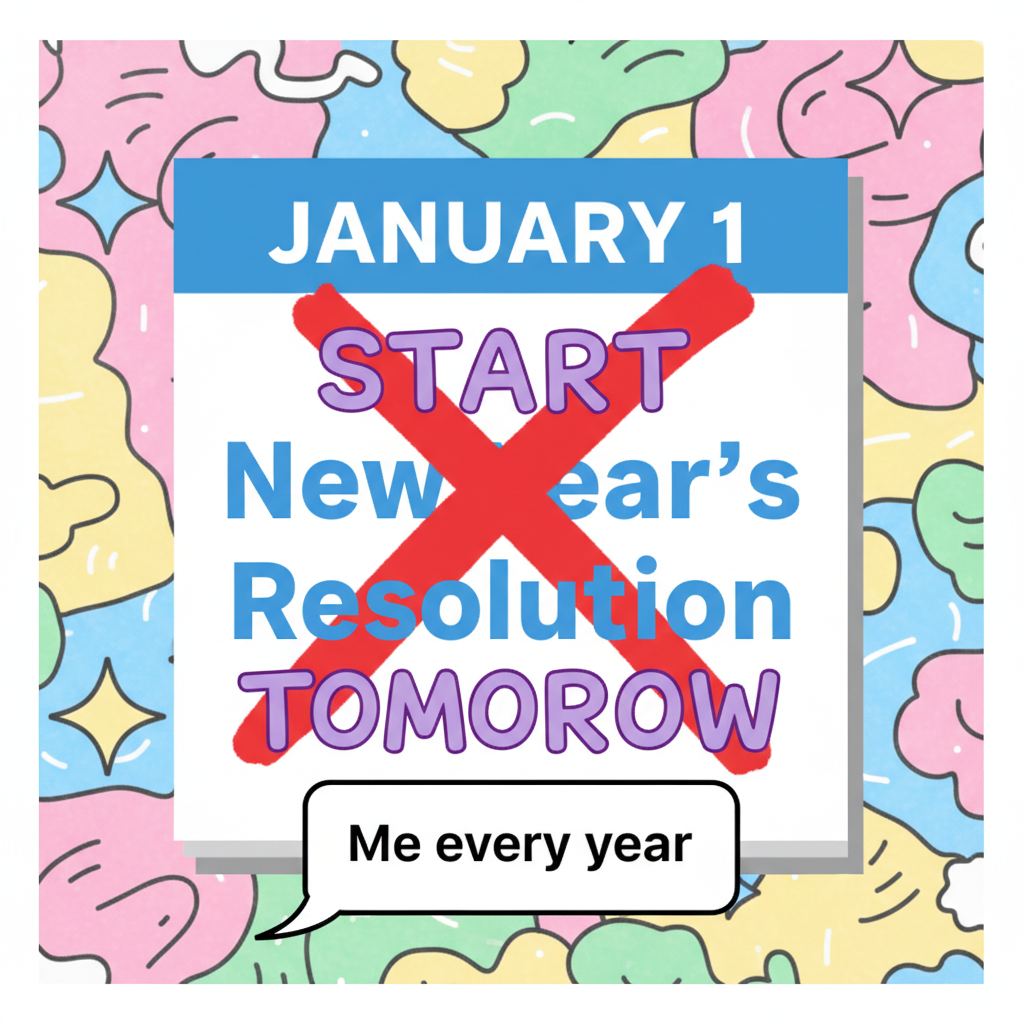 My New Year's resolution was to stop procrastinating. I'll start that tomorrow.