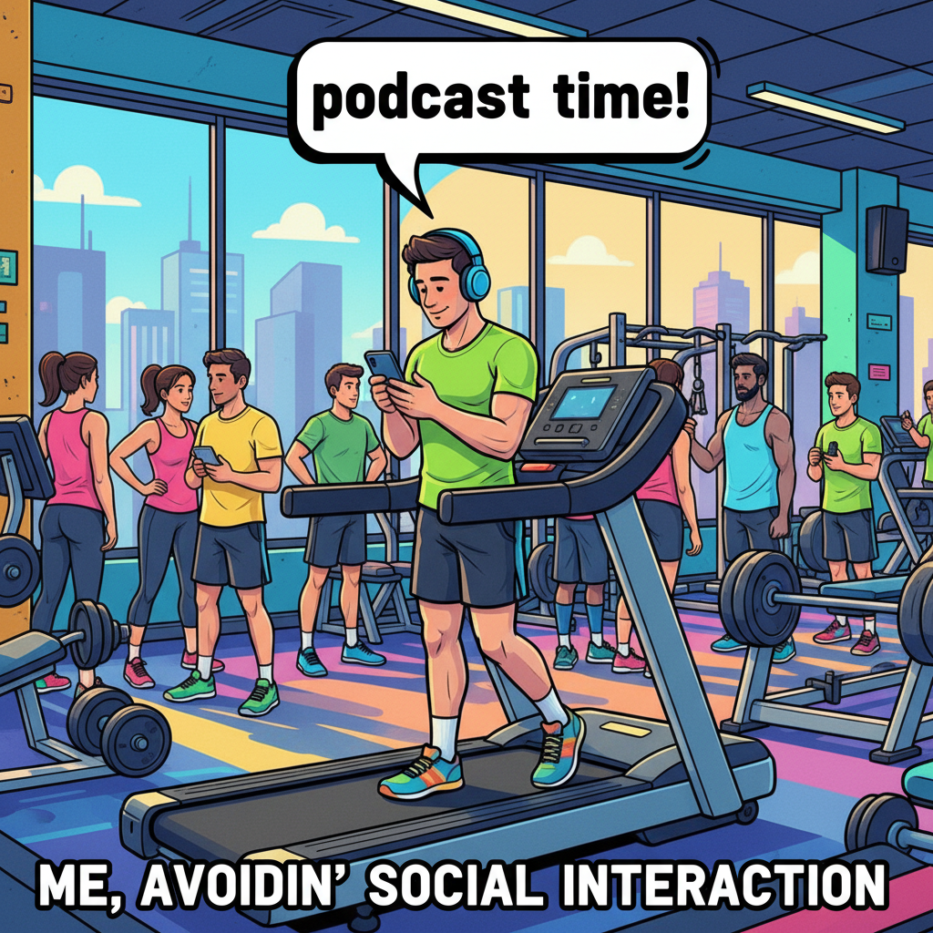 My 'gym buddy' is just my phone playing podcasts. We're crushing it.