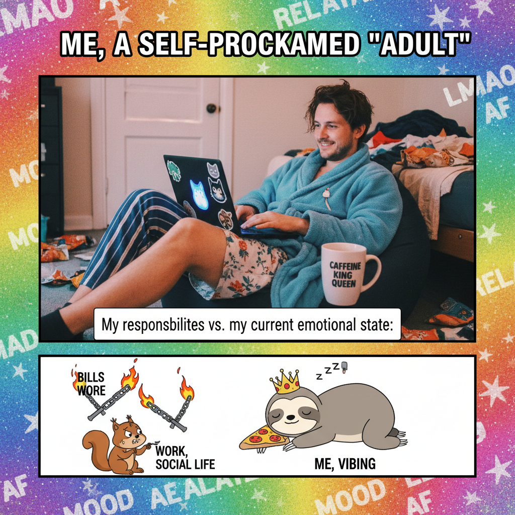 My 'work clothes' are just pajamas with a slightly less stained shirt. WFH life is peak.